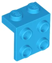 Dark Azure Bracket 1 x 2 - 2 x 2