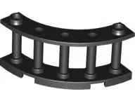 Black Fence 4 x 4 x 2 Quarter Round Spindled with 2 Studs