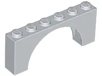Light Bluish Gray Arch 1 x 6 x 2 - Thin Top without Reinforced Underside