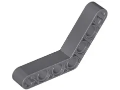 Dark Bluish Gray Technic, Liftarm, Modified Bent Thick 1 x 7 (4 - 4)