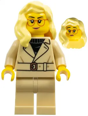 Tourist - Female, Tan Jacket and Legs, Bright Light Yellow Hair over Shoulder, Glasses