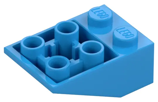 Dark Azure Slope, Inverted 33 3 x 2 with Flat Bottom Pin and Connections between Studs