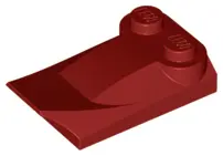 Dark Red Slope, Curved 3 x 2 x 2/3 with 2 Studs, Wing End