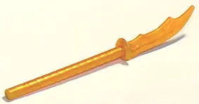 Pearl Gold Minifigure, Weapon Naginata with Marbled Trans-Orange Pattern