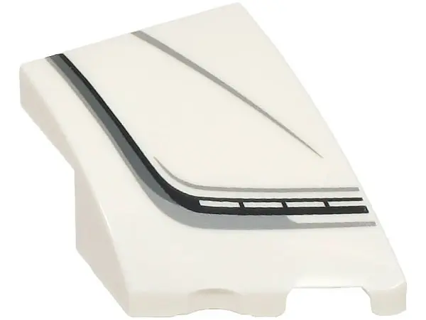 Wedge 3 x 2 Right No Studs with Black, Dark Bluish Gray and Light Bluish Gray Stripes and Bugatti Ce