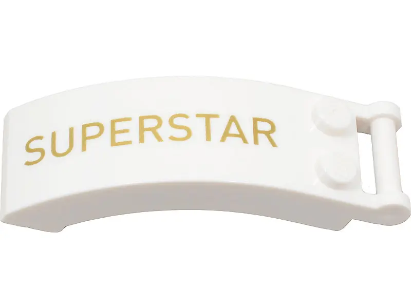 White Windscreen 6 x 2 x 2 with Bar Handle with Gold 'SUPERSTAR' Pattern Model Right Side