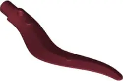 Dark Red Wave Rounded Curved Single with Bar End (Flame, Sword)
