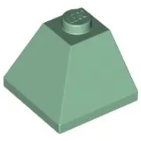 Sand Green Slope 45 2 x 2 Double Convex Corner