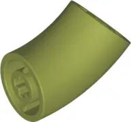 Olive Green Brick, Round 2 x 2 D. 45 degrees Elbow (25.5mm Standing Height)