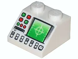 White Slope 45 2 x 2 with Radar and Disk Slot Pattern