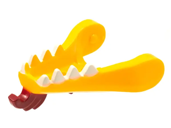 Bright Light Orange Dragon Head (Ninjago) Jaw Lower with White Teeth and Dark Red Beard and Spines P