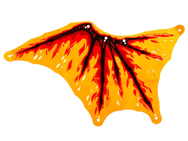 Orange Cloth Wing Dragon Left, Black Bones, Red and Dark Red Flames Pattern