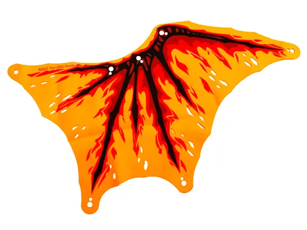 Orange Cloth Wing Dragon Right, Black Bones, Red and Dark Red Flames Pattern