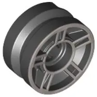 Black Wheel 11mm D. x 6mm with 5 Spokes