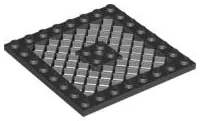 Black Plate, Modified 8 x 8 with Grille and Hole in Center