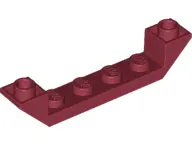 Dark Red Slope, Inverted 45 6 x 1 Double with 1 x 4 Cutout