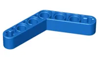Blue Technic, Liftarm, Modified Bent Thick 1 x 7 (4 - 4)