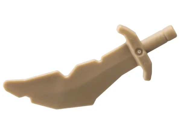 Dark Tan Minifigure, Weapon Sword, Scimitar with Nicks