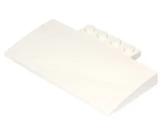 White Slope, Curved 5 x 8 x 2/3 with 4 Studs