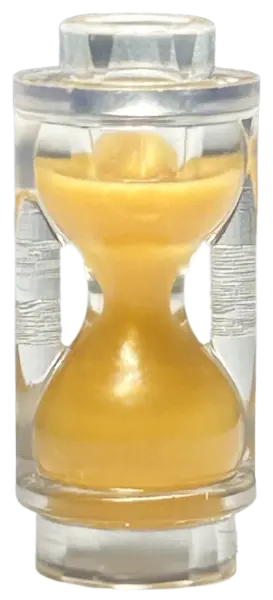 Trans-Clear Minifigure, Utensil Hourglass with Molded Pearl Gold Sand Pattern
