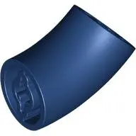Dark Blue Brick, Round 2 x 2 D. 45 degrees Elbow (25.5mm Standing Height)