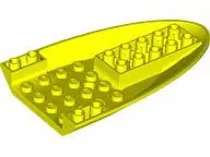 Neon Yellow Aircraft Fuselage Forward Bottom Curved 6 x 10 with 3 Holes