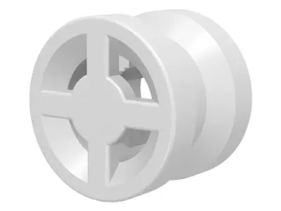 White Wheel  8mm D. x 6mm