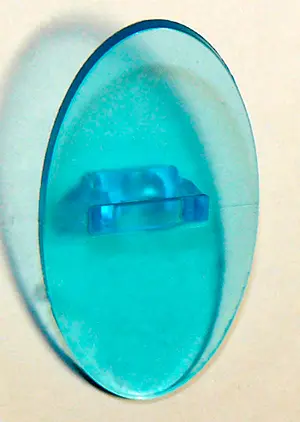 Trans-Light Blue Minifigure, Shield Elliptical