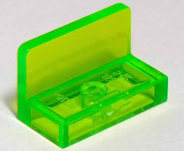 Trans-Bright Green Panel 1 x 2 x 1 with Rounded Corners