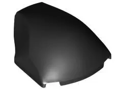 Black Large Figure Armor, Smooth with 2 x 2 Round Brick Attachment