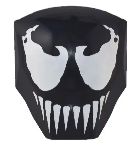 Black Large Figure Armor, Smooth with 2 x 2 Round Brick Attachment with Large White Eyes and Sharp T