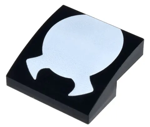 Black Slope, Curved 2 x 2 x 2/3 with White Oval Shape with Points Pattern