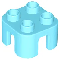 Medium Azure Duplo, Furniture Chair with 4 Studs