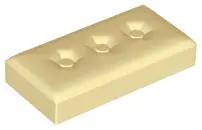 Tan Duplo Tile, Modified 2 x 4 x 1/2 (Thick) with Cushion Profile