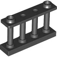 Black Fence 1 x 4 x 2 Spindled with 2 Studs
