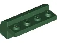 Dark Green Slope, Curved 2 x 4 x 1 1/3 with 4 Recessed Studs