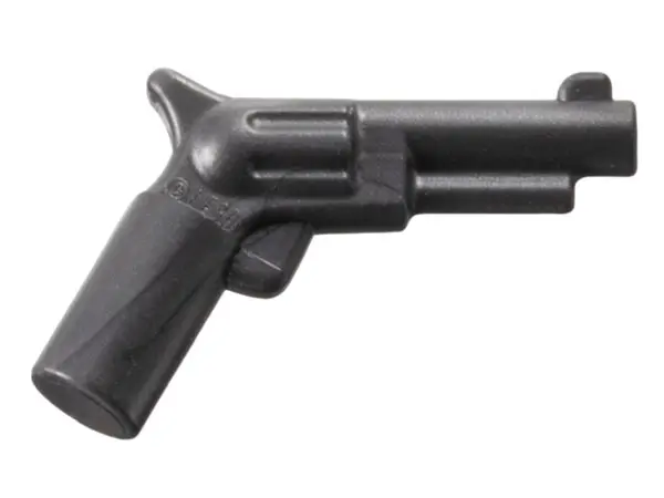Pearl Dark Gray Minifigure, Weapon Gun, Pistol Revolver - Small Barrel