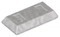 Metallic Silver Minifigure, Utensil Ingot 1 x 2
