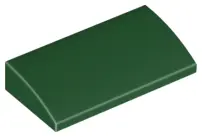 Dark Green Slope, Curved 2 x 4 x 2/3 with Bottom Tubes