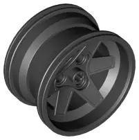 Black Wheel 56mm D. x 34mm Technic Racing Medium, 3 Pin Holes