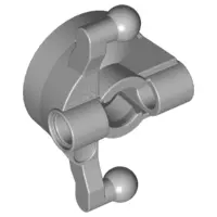 Light Bluish Gray Technic, Steering, Wheel Hub Holder with 2 Pin Holes and 2 Tow Ball Arms