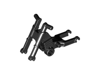 Black Motorcycle Chassis, Long Fairing Mounts and Foot Pegs