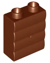Reddish Brown Duplo, Brick 1 x 2 x 2 with Log Profile