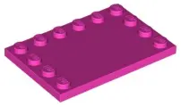 Dark Pink Tile, Modified 4 x 6 with Studs on Edges