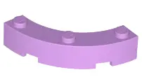Medium Lavender Brick, Round Corner 4 x 4 Macaroni with 3 Studs