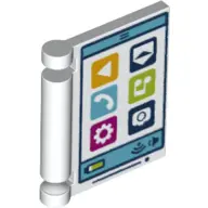 White Minifigure, Utensil Book Cover with Tablet Computer Pattern
