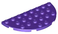 Dark Purple Plate, Round Half 4 x 8