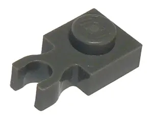 Dark Bluish Gray Plate, Modified 1 x 1 with U Clip Thin (Vertical Grip)