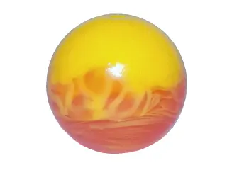 Trans-Orange Ball, Bionicle Zamor Sphere with Marbled Yellow Pattern
