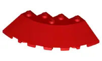 Red Brick, Round Corner 6 x 6 with Slope 33 Edge, Facet Cutout